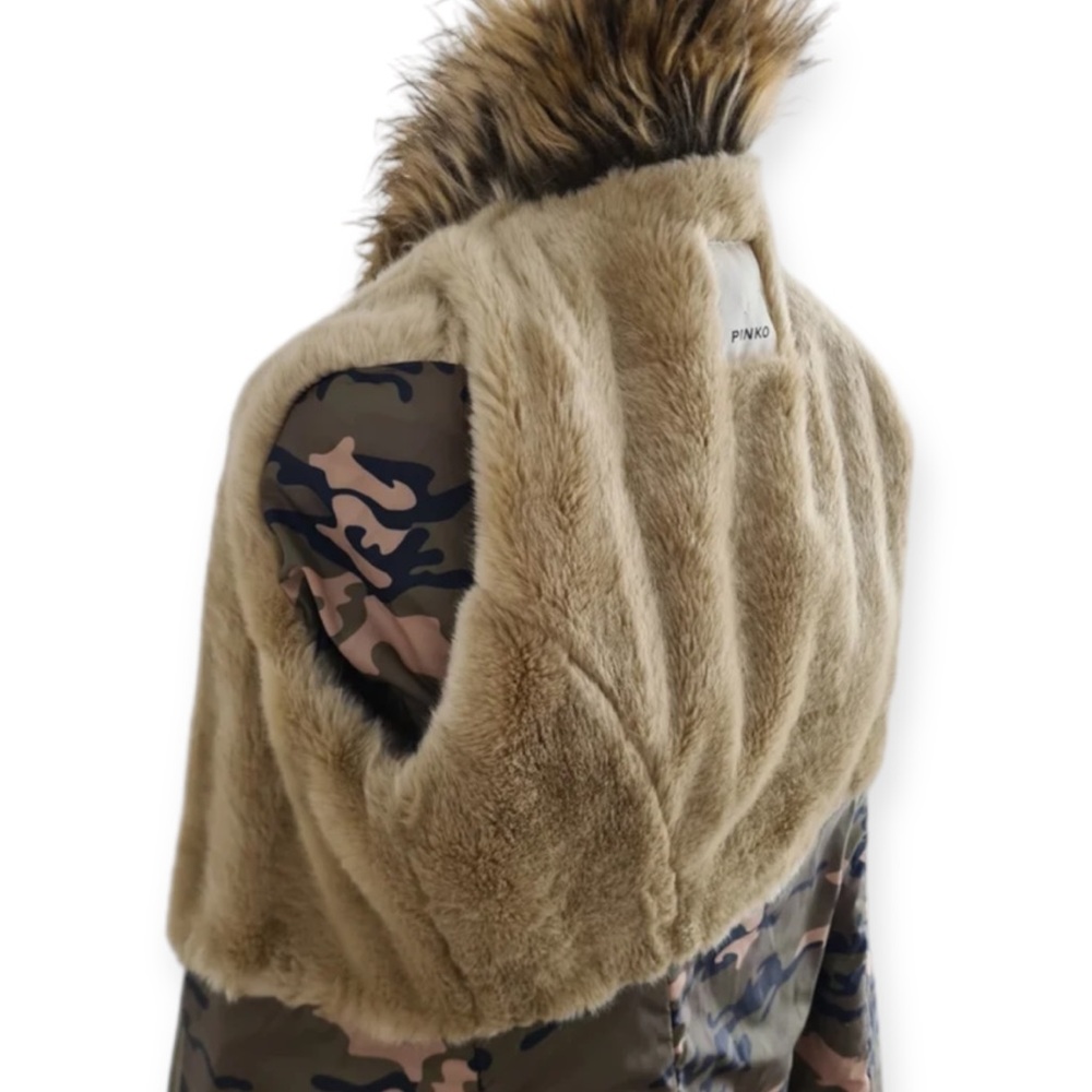 PINKO Faux Fur Military Parka - Picture 6 of 15
